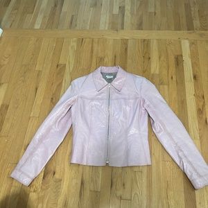 M0851 pale pink leather jacket XXS